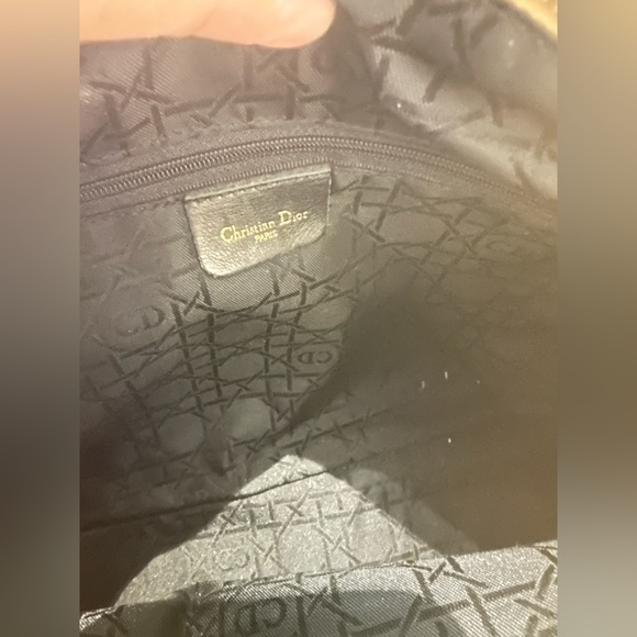 Christian Dior (vintage) Leopard Small Lady Dior 2-way Handbag Rattan Handles - Picture 5 of 11